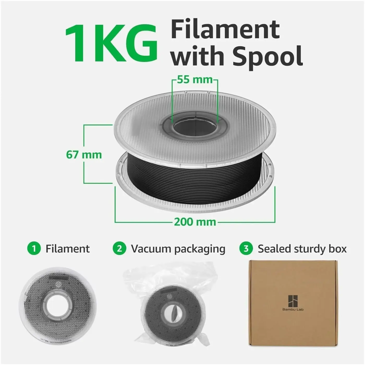 Купить PLA Basic Filament (пластик) для 3D принтера Bambu Lab 1кг, 1.75мм, омеловый зеленый (A00-G2-1.75-1000-SPL) - фото 5