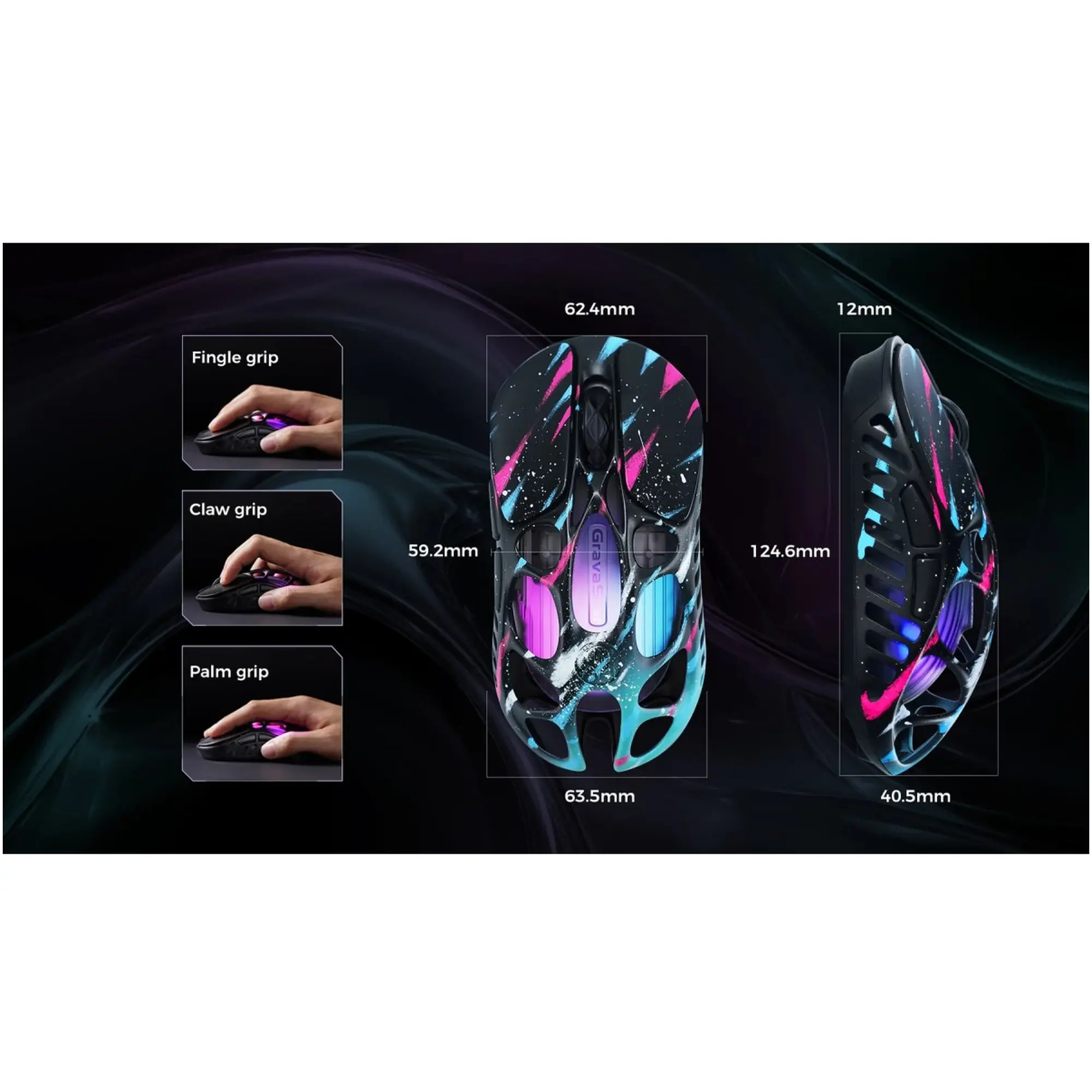 Купити Мишка GravaStar Mercury X Pro 8K Neon Graffiti (GS_X_PRO_CG_BLK) - фото 5