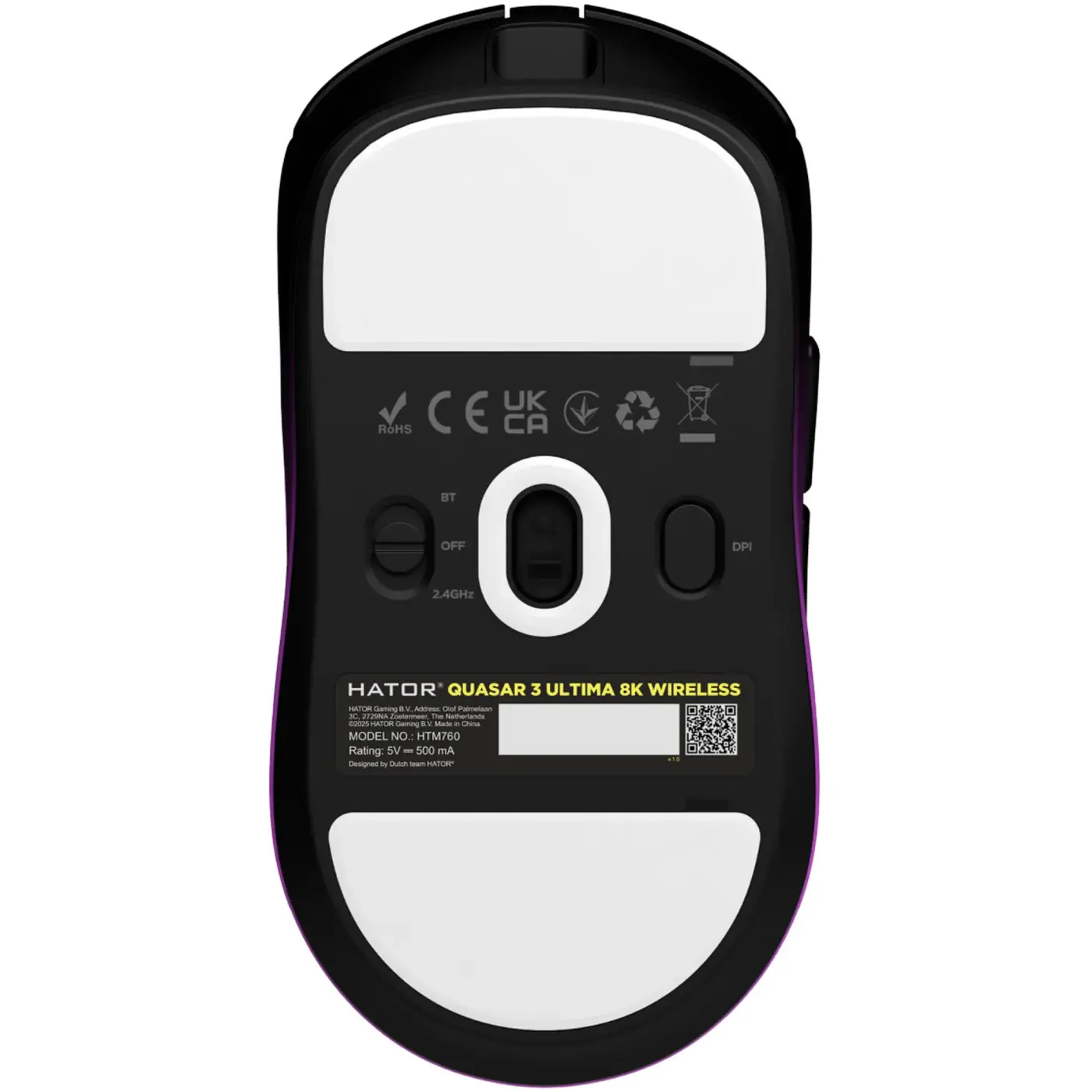 Купити Мишка Hator Quasar 3 Ultima 8K Wireless Black/Violet (HTM760) - фото 5