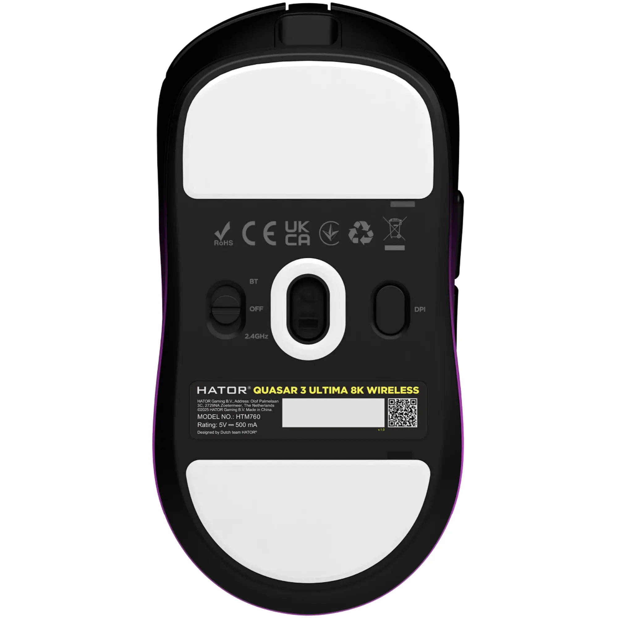 Купити Мишка Hator Quasar 3 Ultima 8K Wireless Black/Violet (HTM760) - фото 5