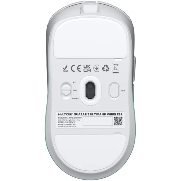 Купити Мишка Hator Quasar 3 Ultima 8K Wireless White/Mint (HTM761) - фото 5