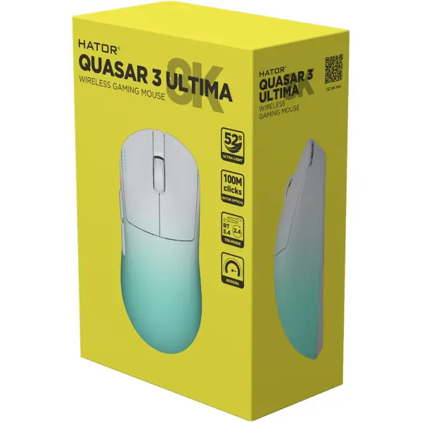 Купити Мишка Hator Quasar 3 Ultima 8K Wireless White/Mint (HTM761) - фото 6