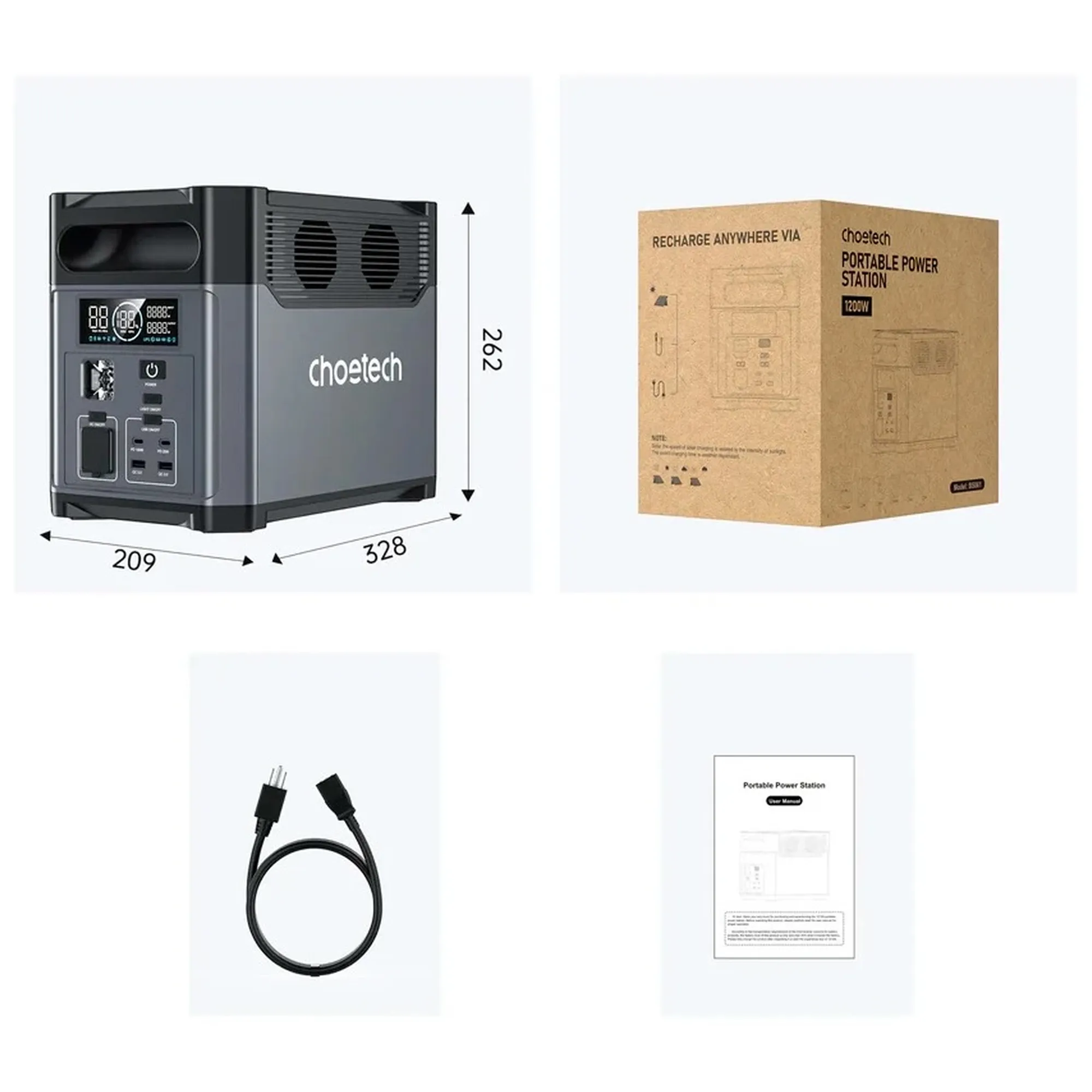 Купить Зарядная станция Choetech BS061 1200W 1024Wh (BS061) - фото 4