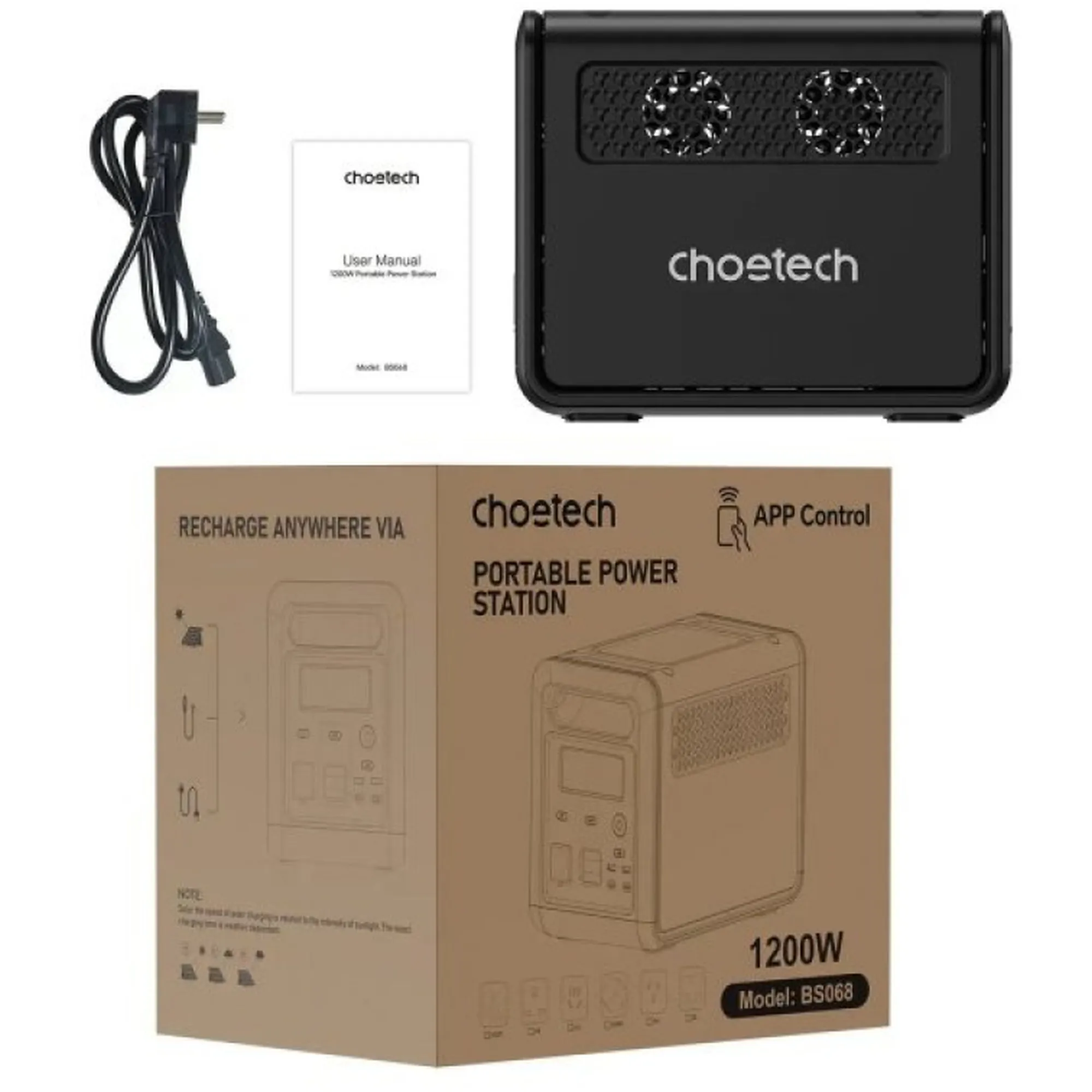Купить Зарядная станция Choetech BS068 1200W 1024Wh (BS068-EU-GY) - фото 3