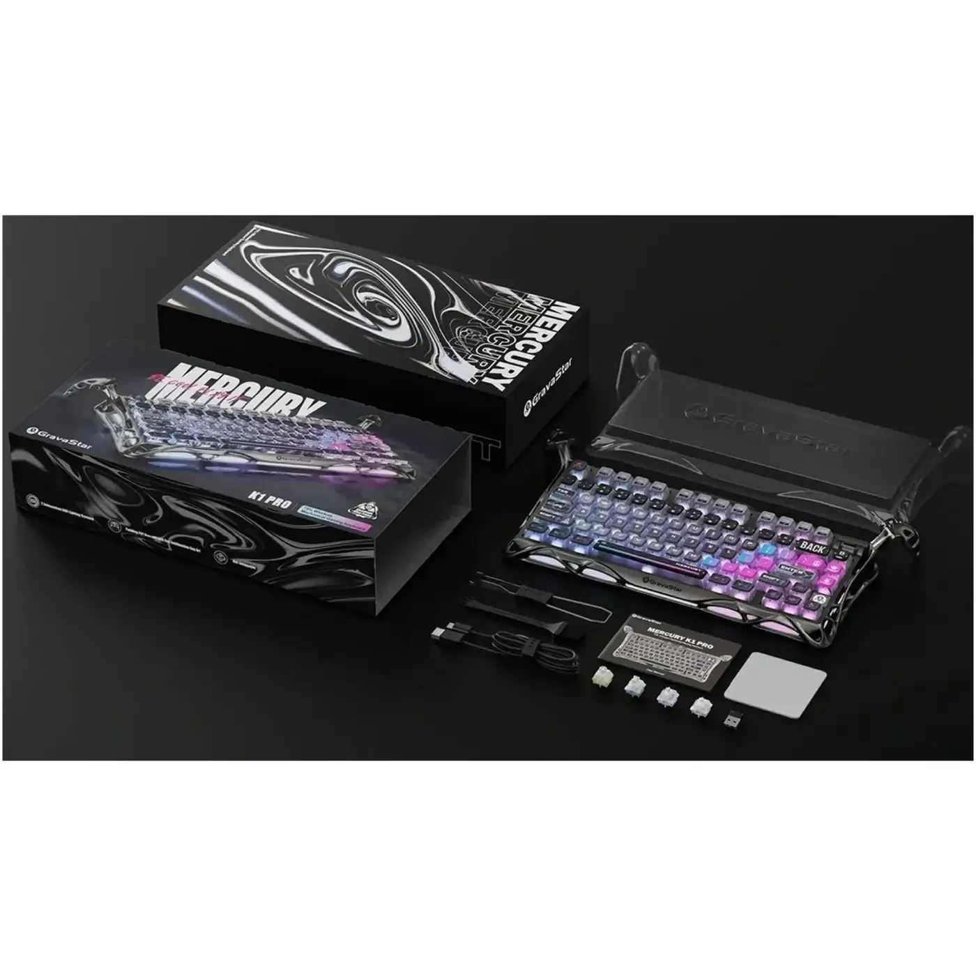 Купить Клавиатура Gravastar Mercury K1 Pro TKL Cyberpunk (GSK1PRO_CBLK) - фото 8