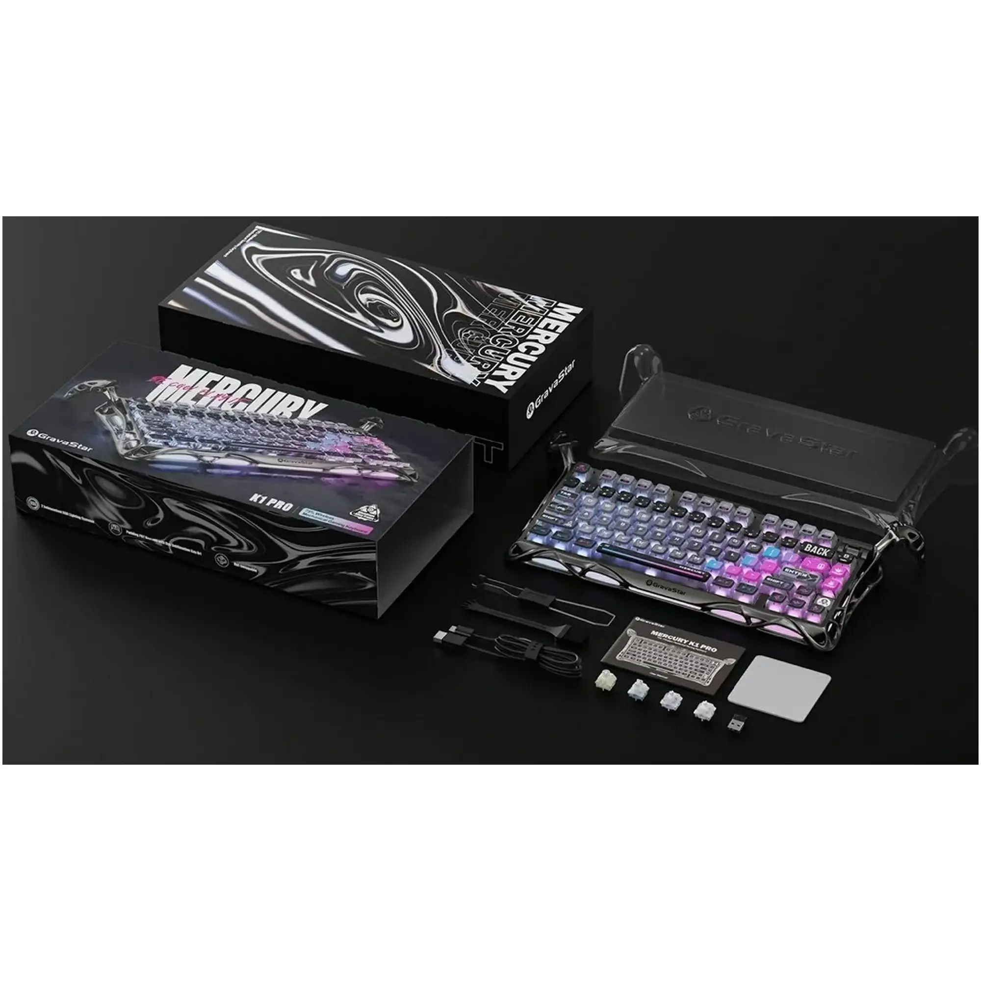 Купить Клавиатура Gravastar Mercury K1 Pro TKL Cyberpunk (GSK1PRO_CBLK) - фото 8