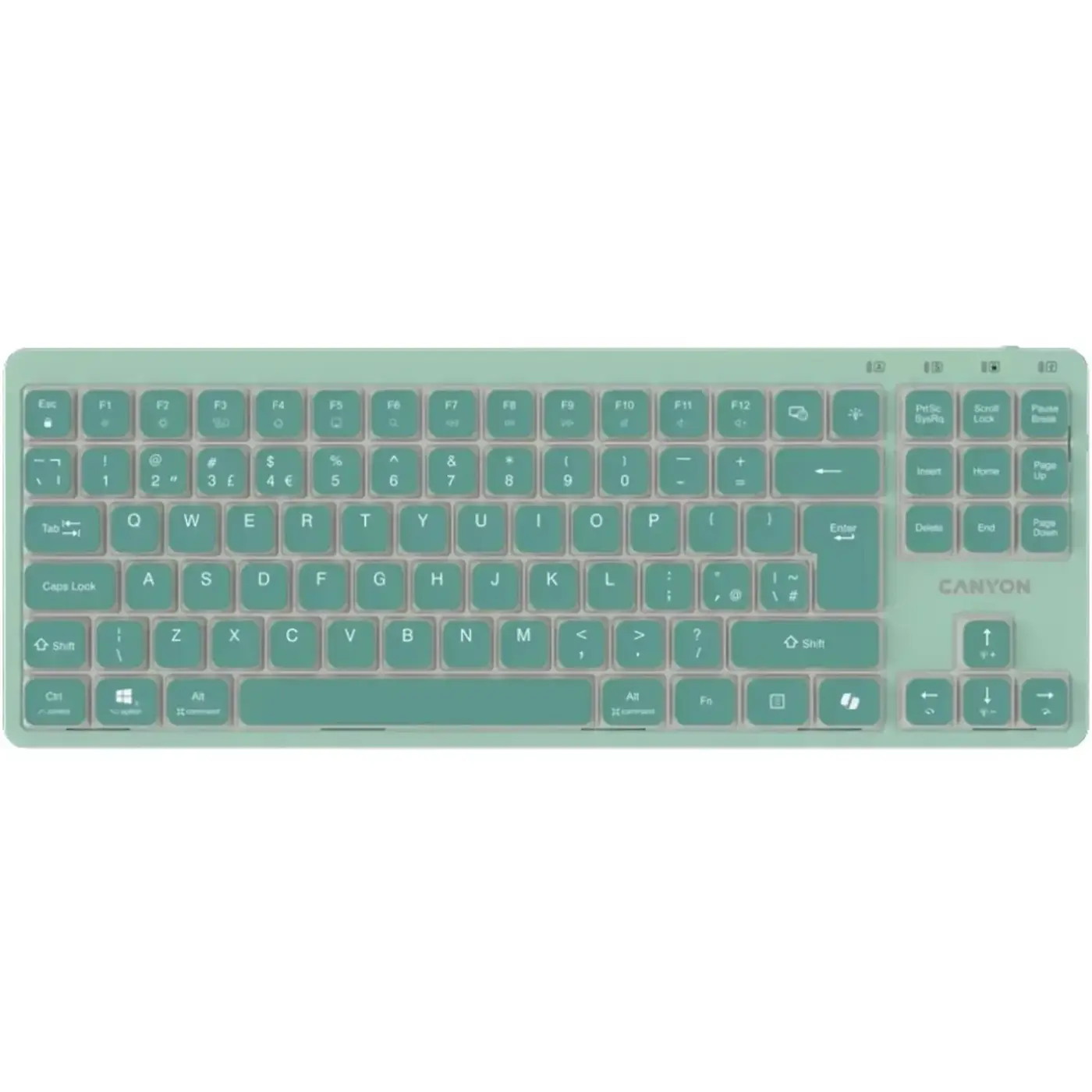 Купить Клавиатура Canyon OnType 10 TKL Mechanical Silent Low-profile USB UA Green (CNS-HKB10GR) - фото 1