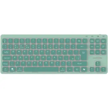 Купить Клавиатура Canyon OnType 10 TKL Mechanical Silent Low-profile USB UA Green (CNS-HKB10GR) - фото 1