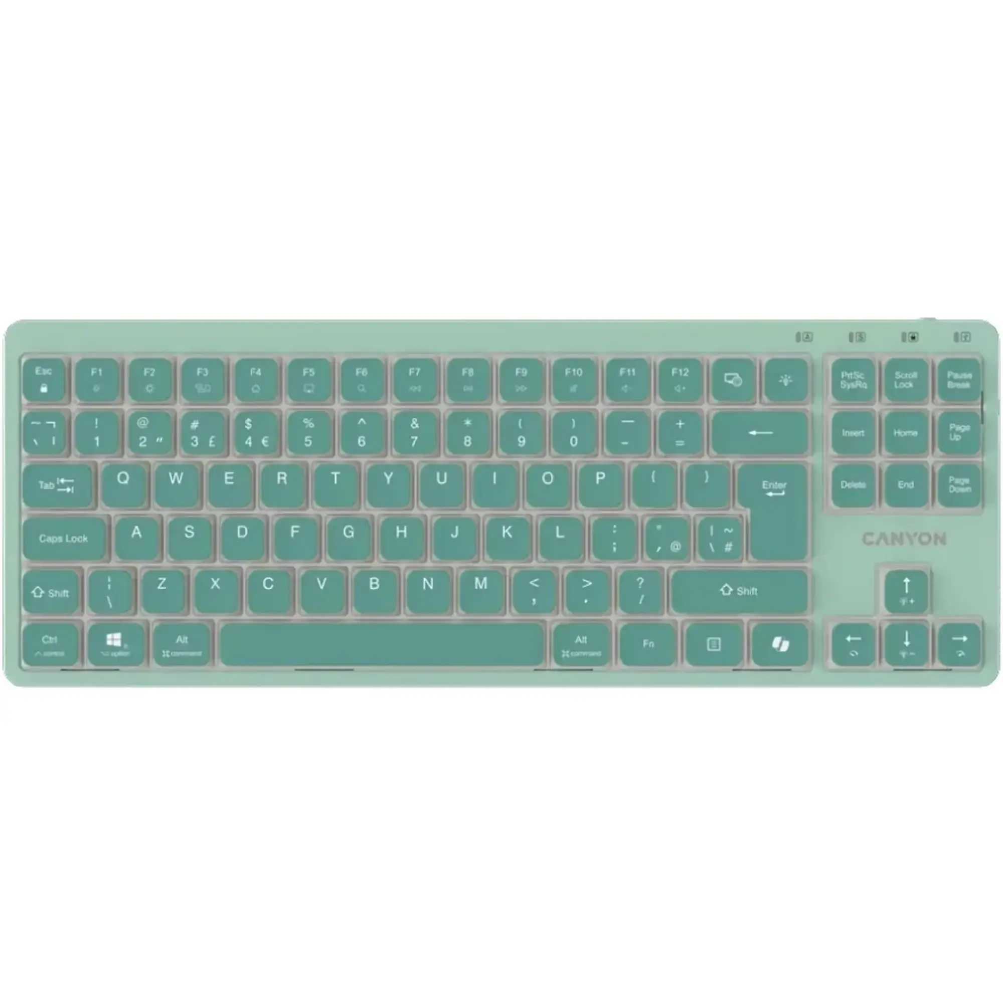 Купить Клавиатура Canyon OnType 10 TKL Mechanical Silent Low-profile USB UA Green (CNS-HKB10GR) - фото 1