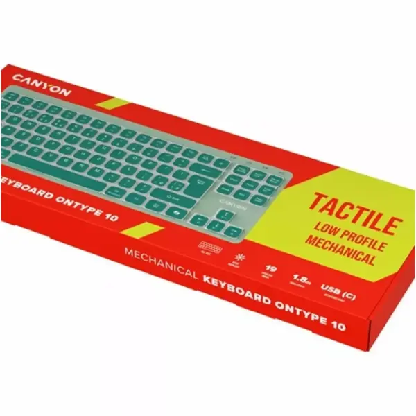 Купить Клавиатура Canyon OnType 10 TKL Mechanical Silent Low-profile USB UA Green (CNS-HKB10GR) - фото 5