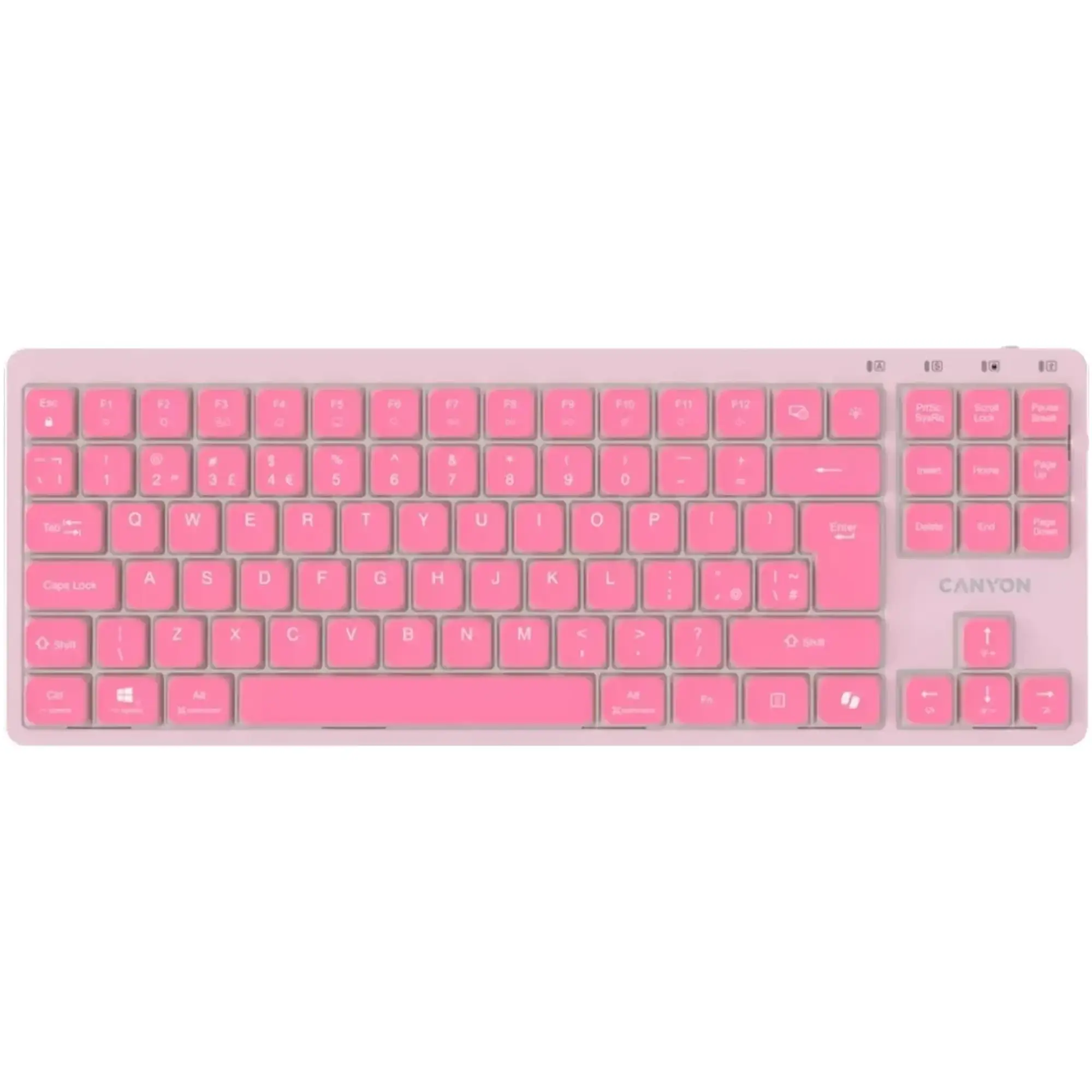 Купить Клавиатура Canyon OnType 10 TKL Mechanical Silent Low-profile USB UA Pink (CNS-HKB10P) - фото 1