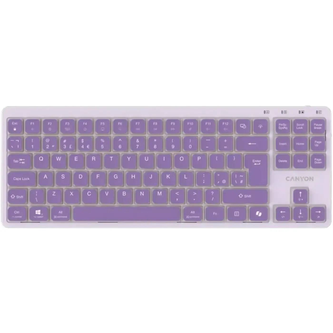 Купить Клавиатура Canyon OnType 10 TKL Mechanical Silent Low-profile USB UA Violet (CNS-HKB10V) - фото 1