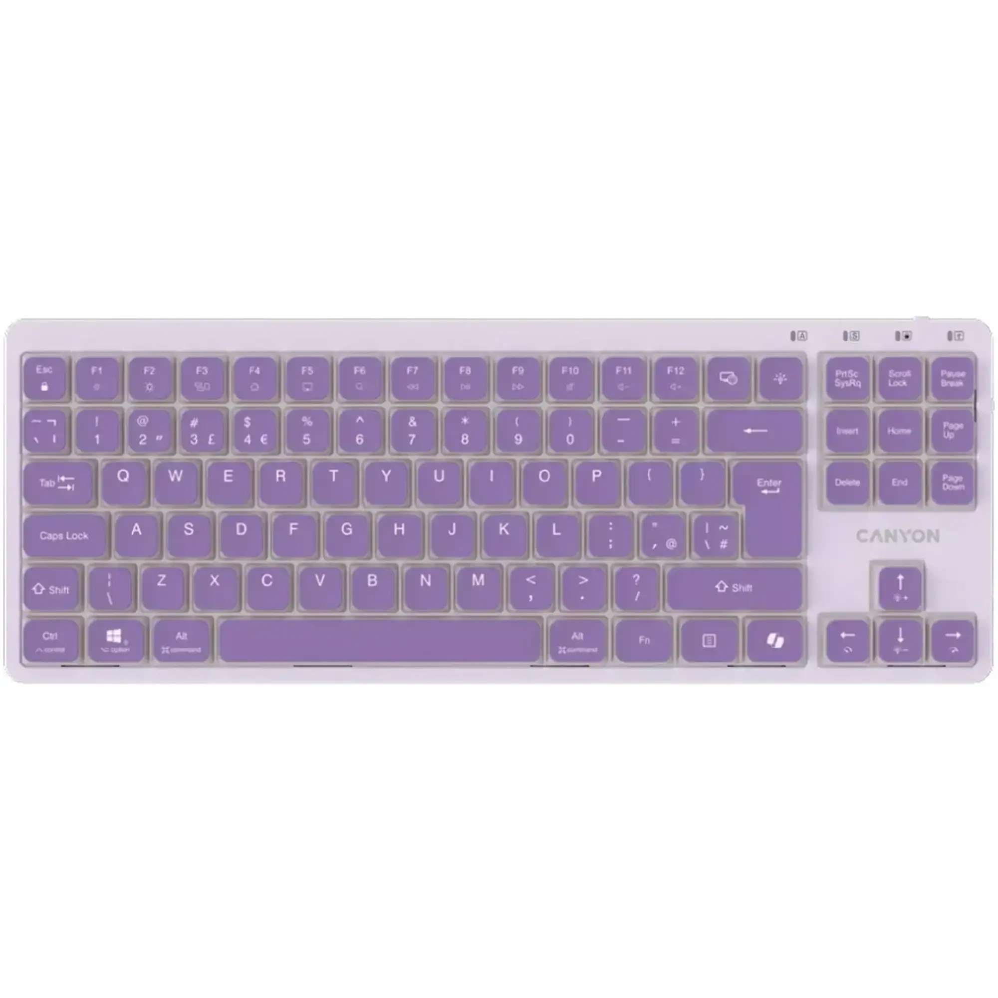 Купить Клавиатура Canyon OnType 10 TKL Mechanical Silent Low-profile USB UA Violet (CNS-HKB10V) - фото 1