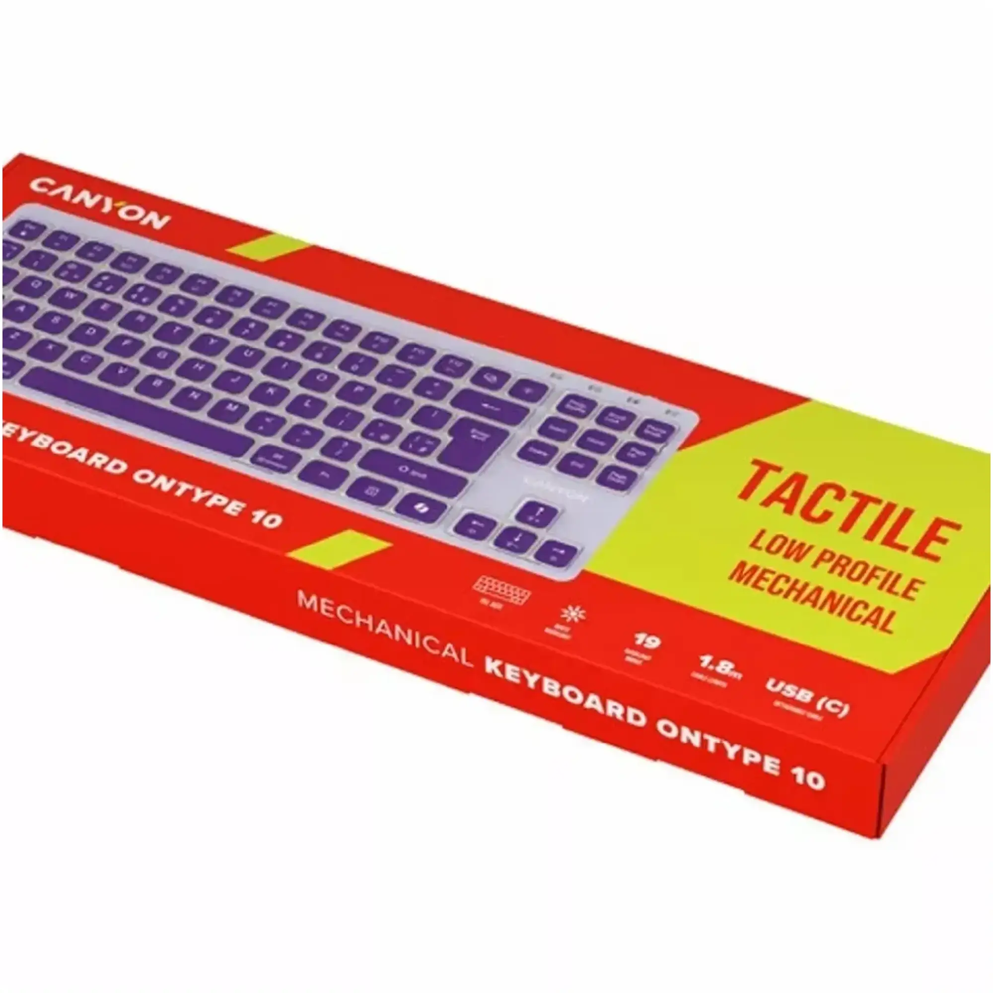 Купить Клавиатура Canyon OnType 10 TKL Mechanical Silent Low-profile USB UA Violet (CNS-HKB10V) - фото 5