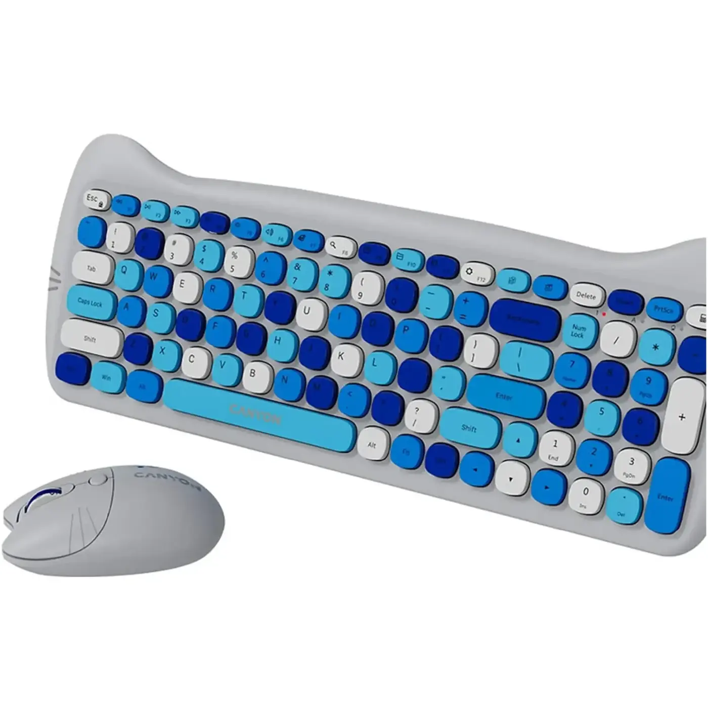 Купить Комплект клавиатура и мышь Canyon HSET-W6 Kitty Edition Wireless UA Blue (CNS-HSETW6BL) - фото 2