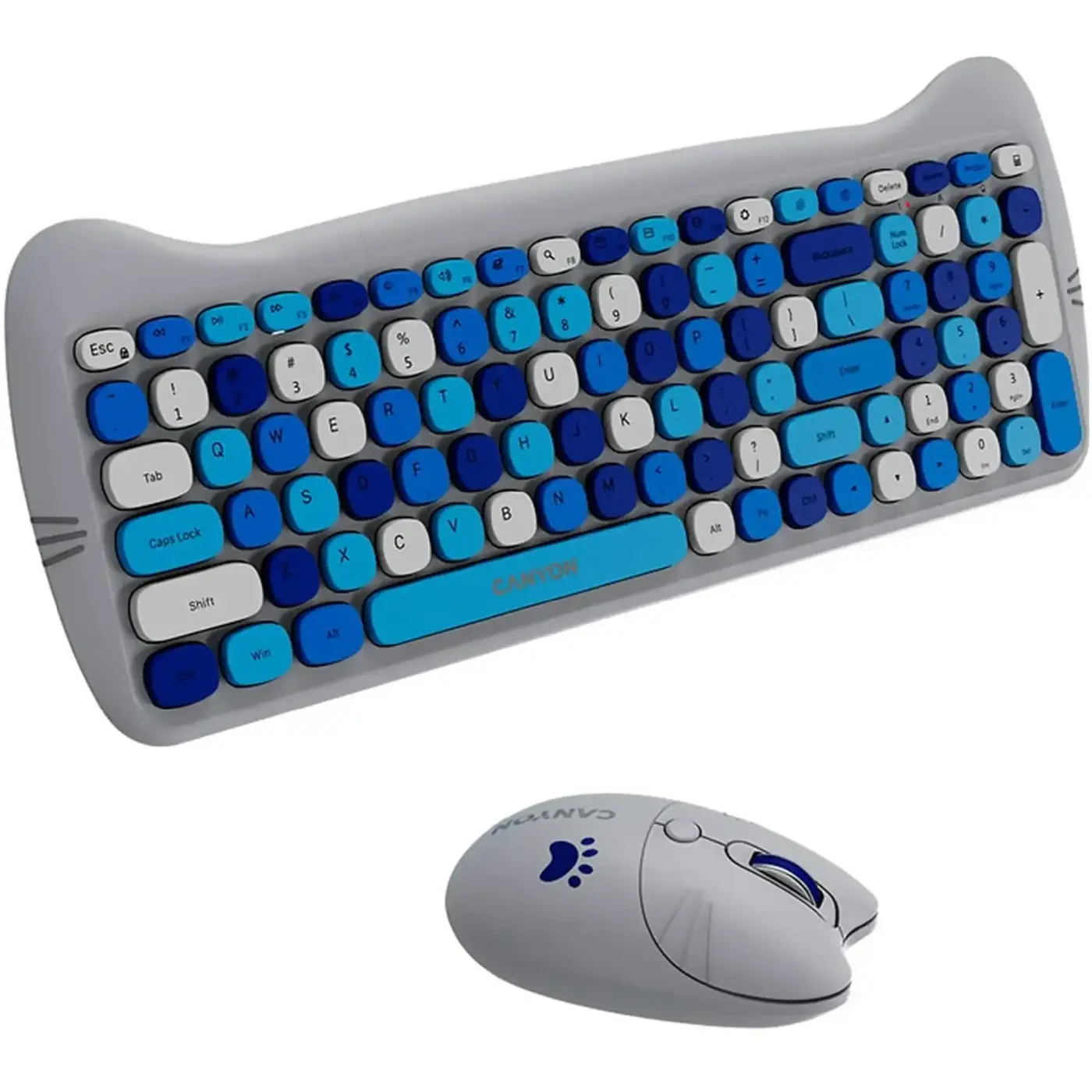 Купить Комплект клавиатура и мышь Canyon HSET-W6 Kitty Edition Wireless UA Blue (CNS-HSETW6BL) - фото 4