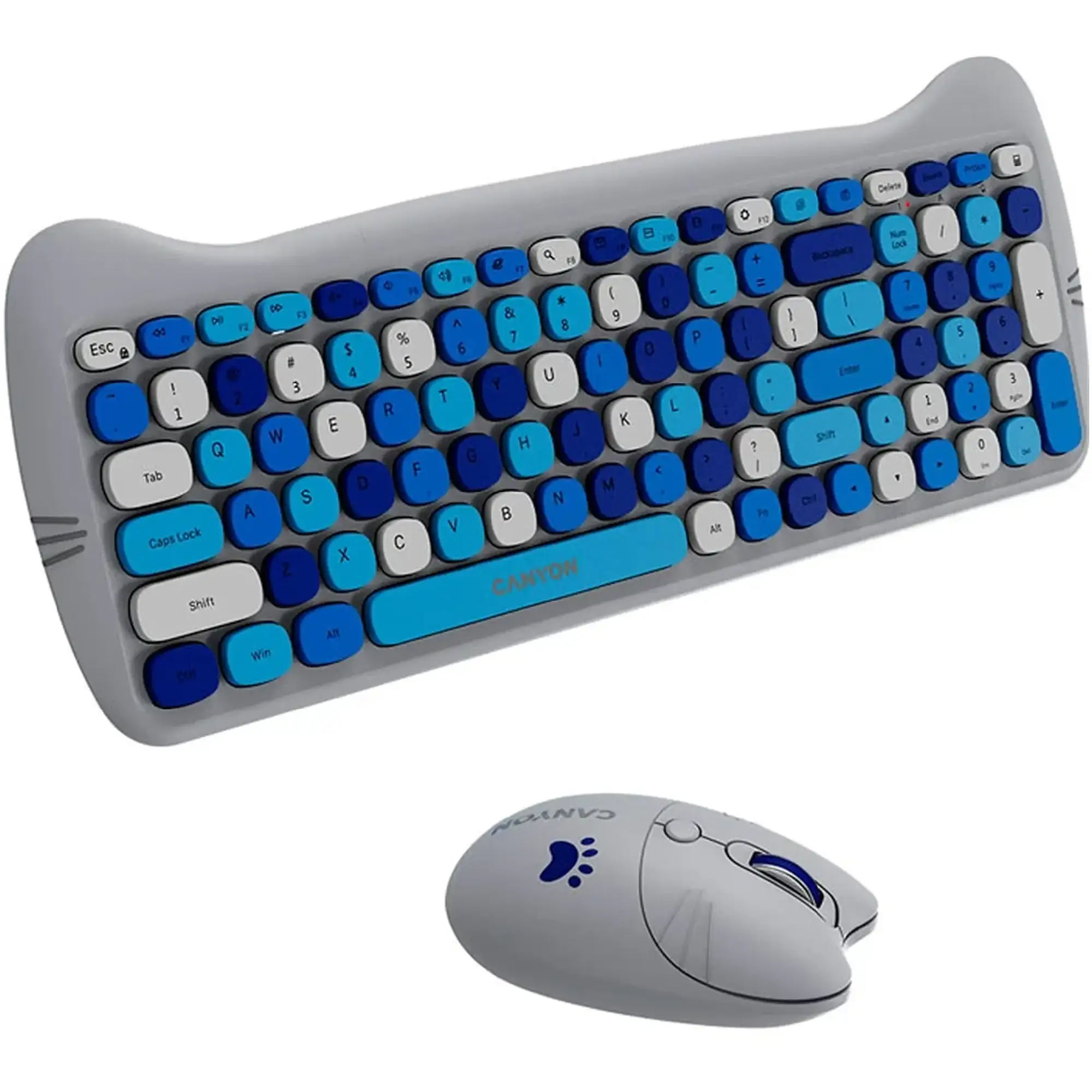 Купить Комплект клавиатура и мышь Canyon HSET-W6 Kitty Edition Wireless UA Blue (CNS-HSETW6BL) - фото 4