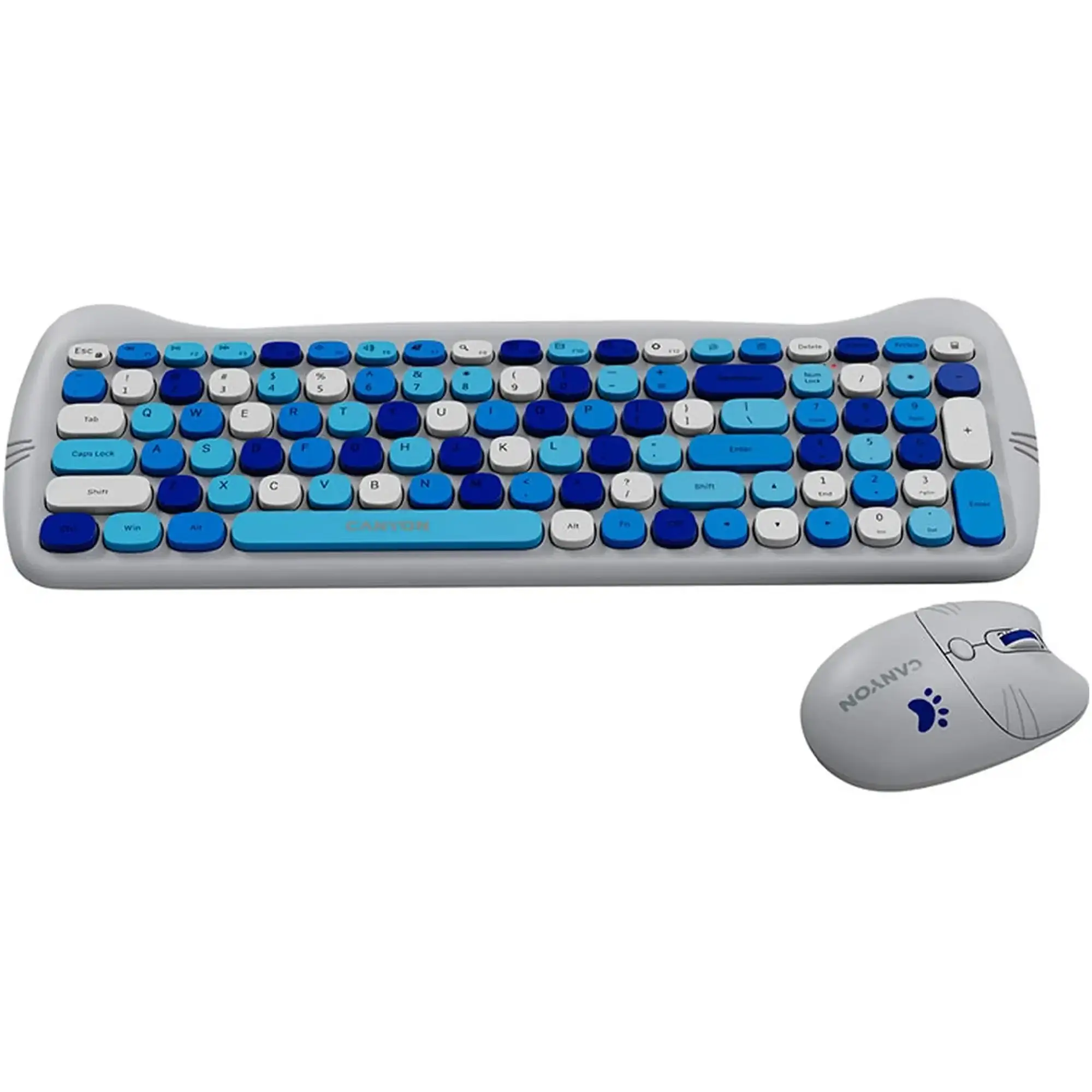 Купить Комплект клавиатура и мышь Canyon HSET-W6 Kitty Edition Wireless UA Blue (CNS-HSETW6BL) - фото 5