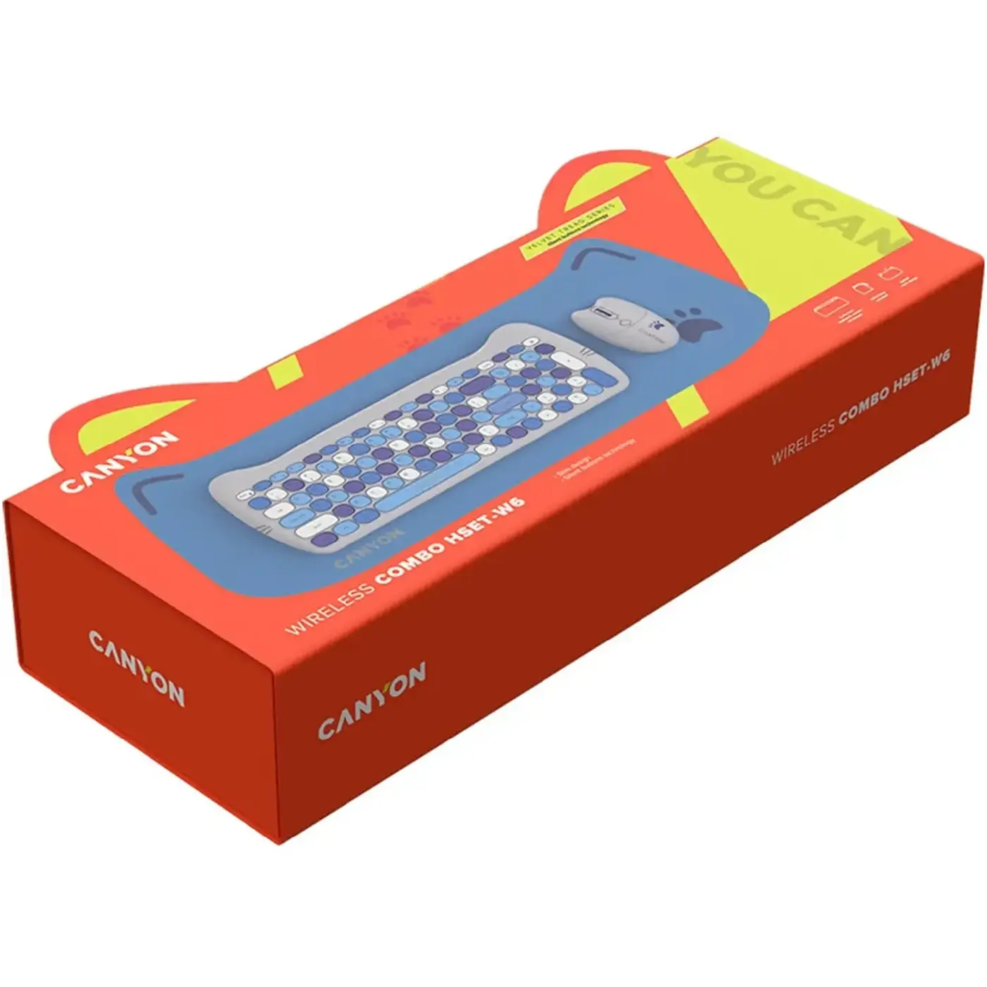 Купить Комплект клавиатура и мышь Canyon HSET-W6 Kitty Edition Wireless UA Blue (CNS-HSETW6BL) - фото 6
