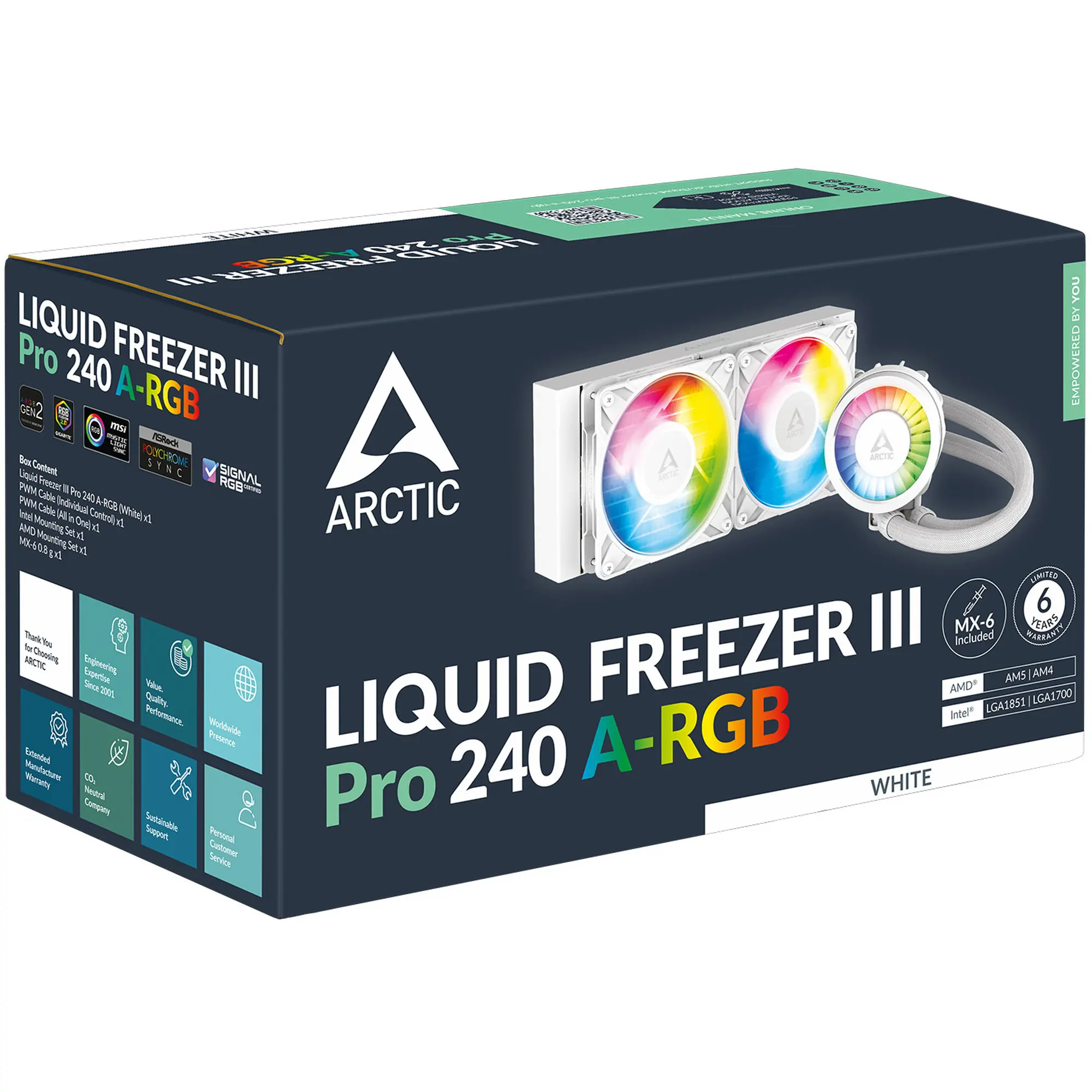 Купити Система водяного охолодження Arctic Liquid Freezer III Pro 240 A-RGB White (ACFRE00186A) - фото 6