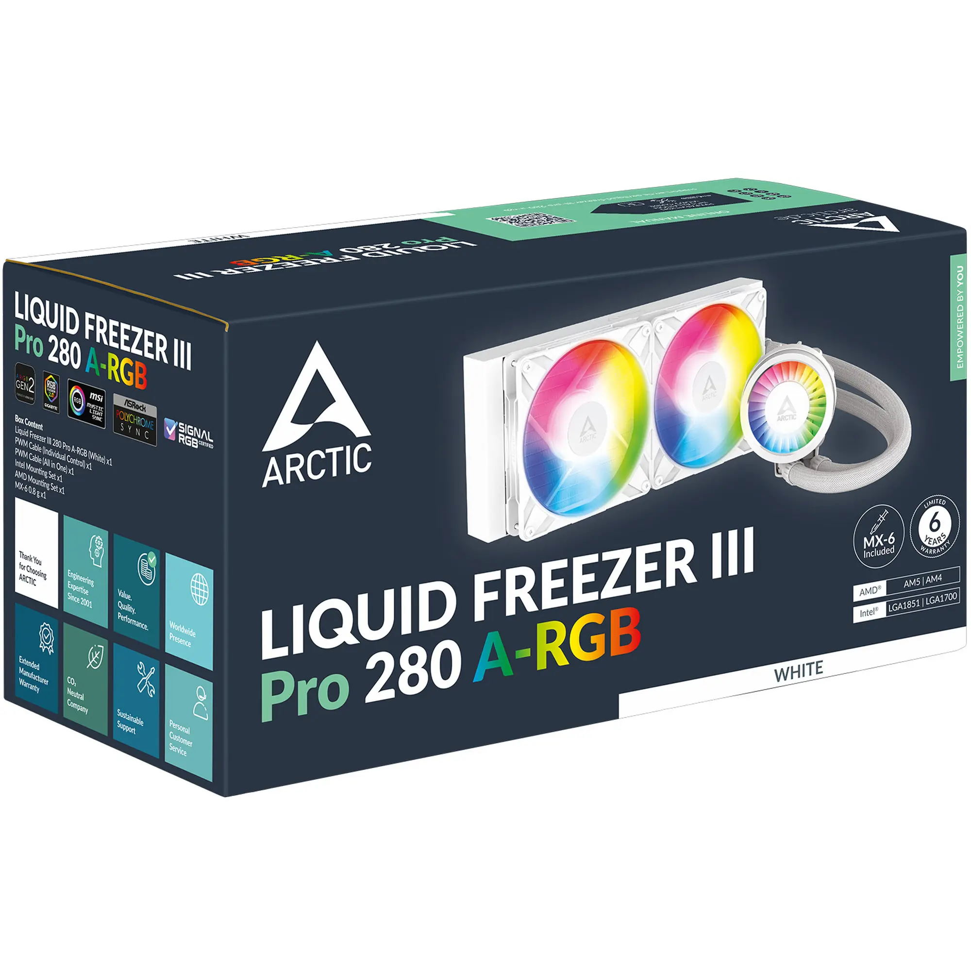 Купити Система водяного охолодження Arctic Liquid Freezer III Pro 280 A-RGB White (ACFRE00187A) - фото 6