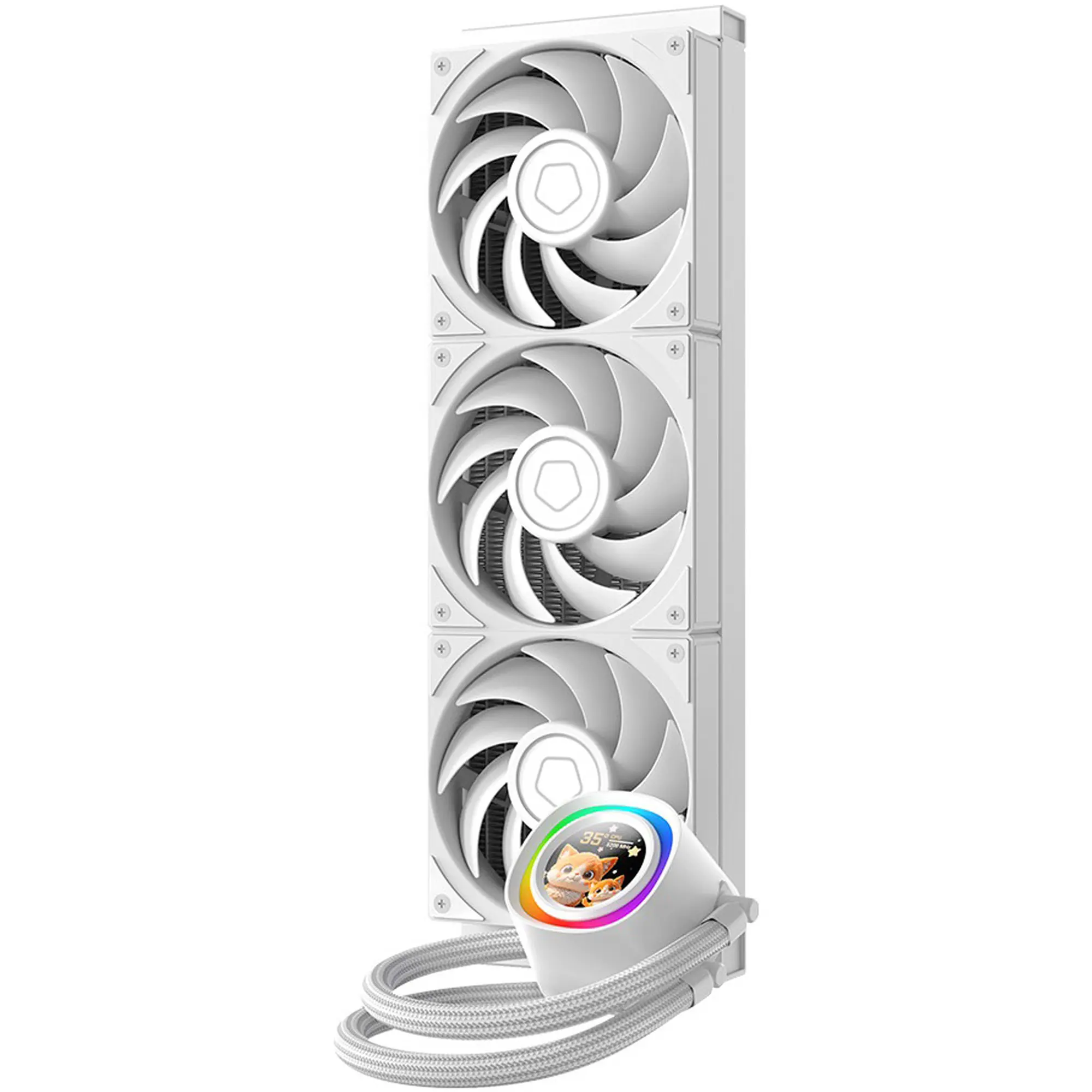 Купить Система водяного охлаждения ID-Cooling FX360 LCD PE White - фото 2
