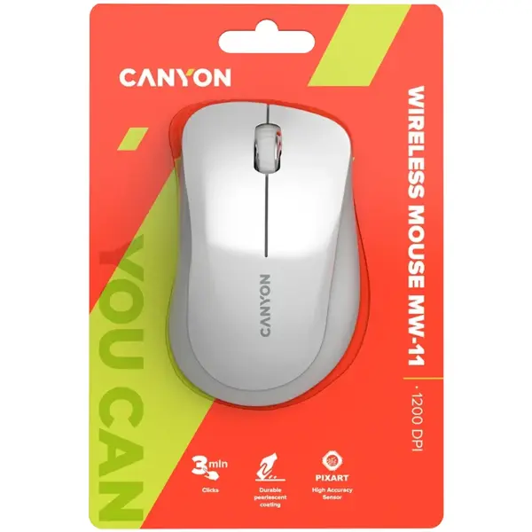 Купити Мишка Canyon MW-11 Wireless Pixart White Grey (CNE-CMSW11PW) - фото 4