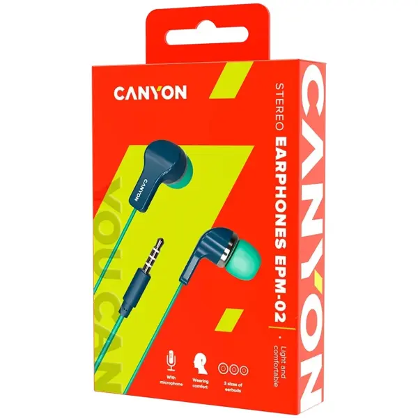Купить Наушники Canyon EPM-02 Blue-Green (CNS-CEPM02GBL) - фото 3