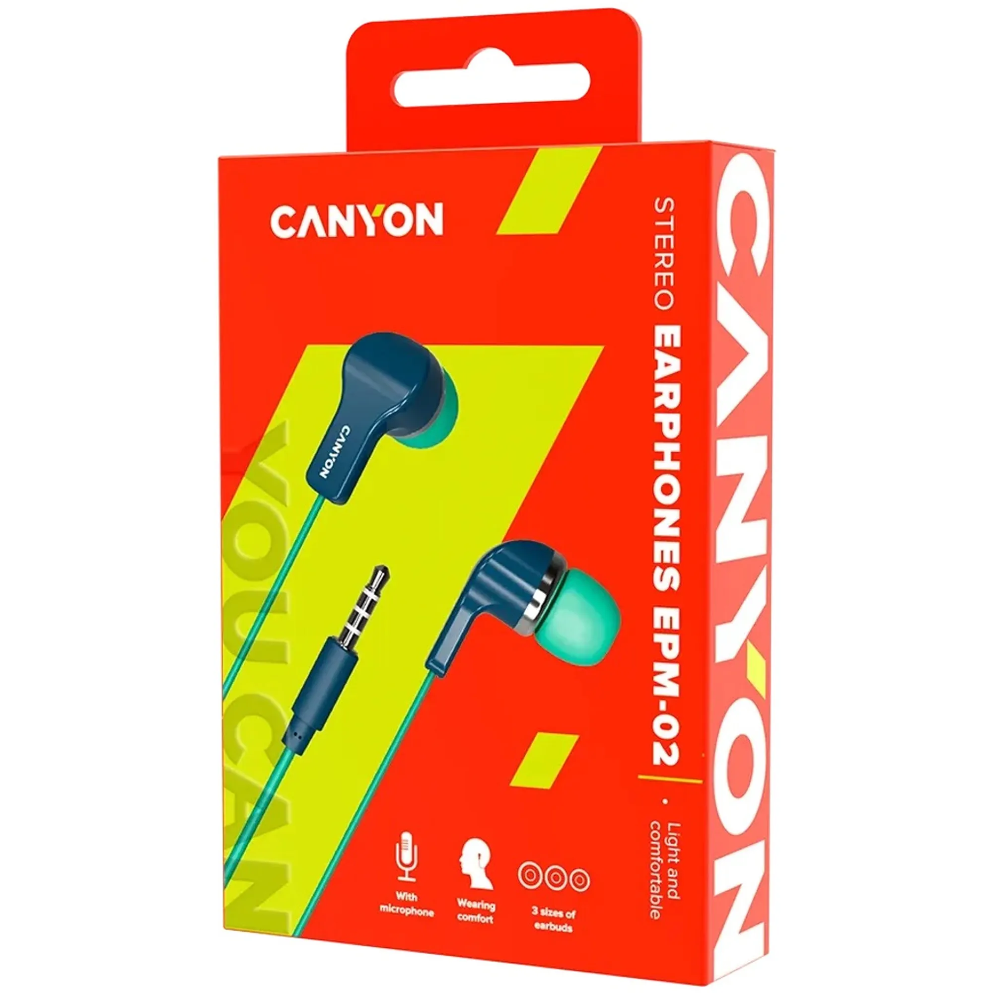 Купить Наушники Canyon EPM-02 Blue-Green (CNS-CEPM02GBL) - фото 3