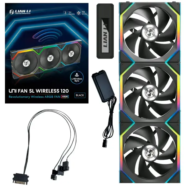 Купить Вентилятор Lian Li Uni Fan SL Wireless 120 3-Pack Black (G99.12SL1W3B.00) - фото 9