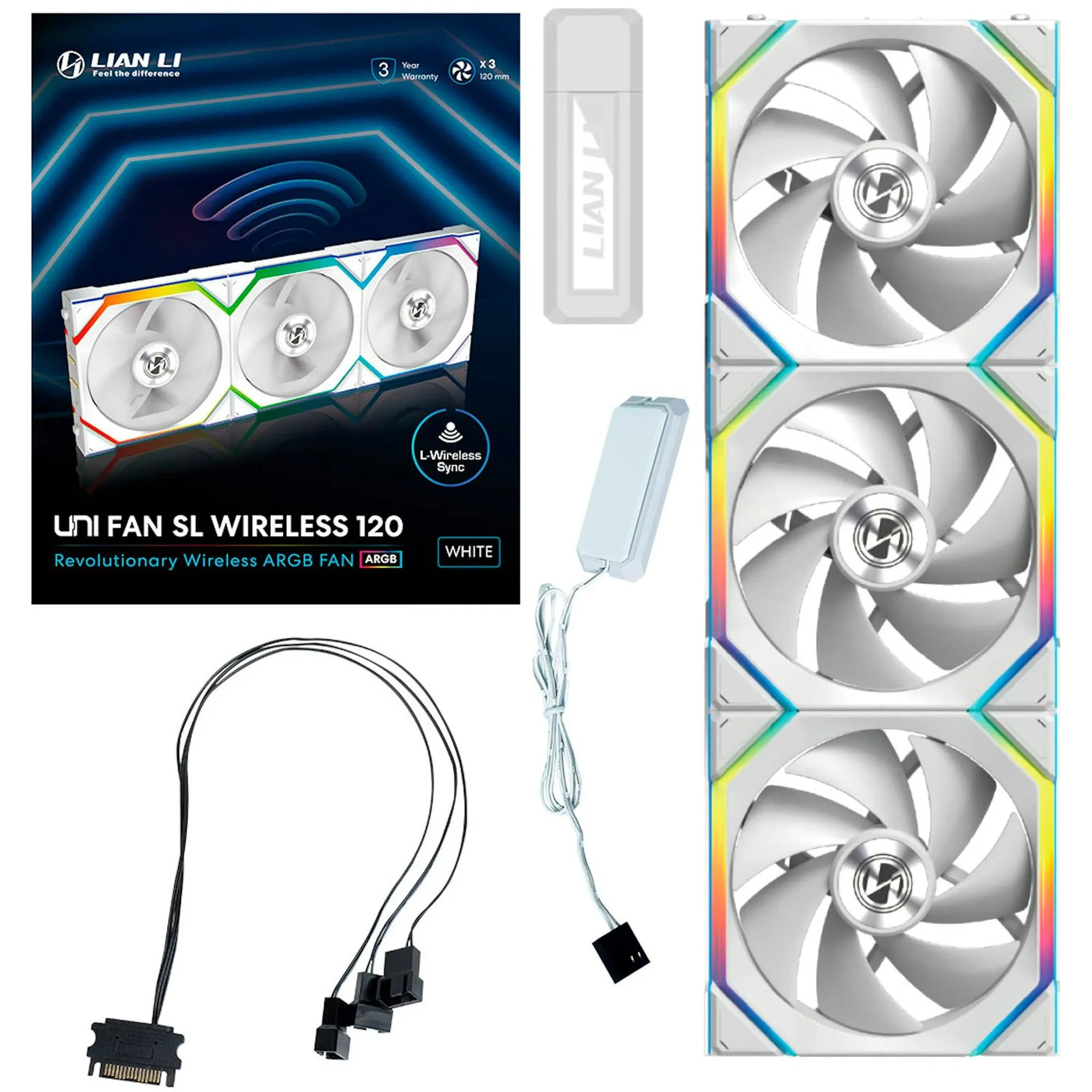 Купить Вентилятор Lian Li Uni Fan SL Wireless 120 3-Pack White (G99.12SL1W3W.00) - фото 9