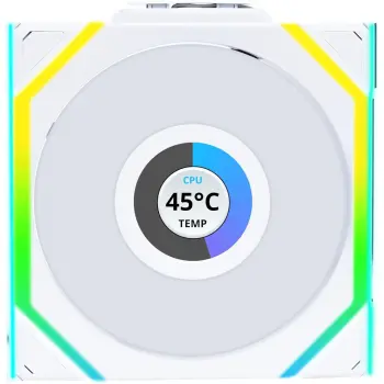 Купити Вентилятор Lian Li Uni Fan SL Wireless LCD 120 Reverse Blade White (G99.12RSLLCD1W1W.00) - фото 1