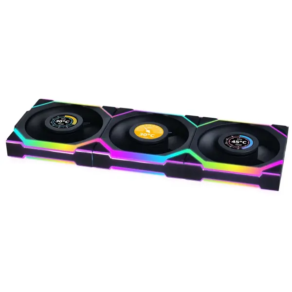 Купити Вентилятор Lian Li Uni Fan SL Wireless LCD 120 3-Pack Black (G99.12SLLCD1W3B.00) - фото 2