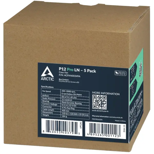 Купити Вентилятор Arctic P12 Pro LN 5-Pack (ACFAN00349A) - фото 7