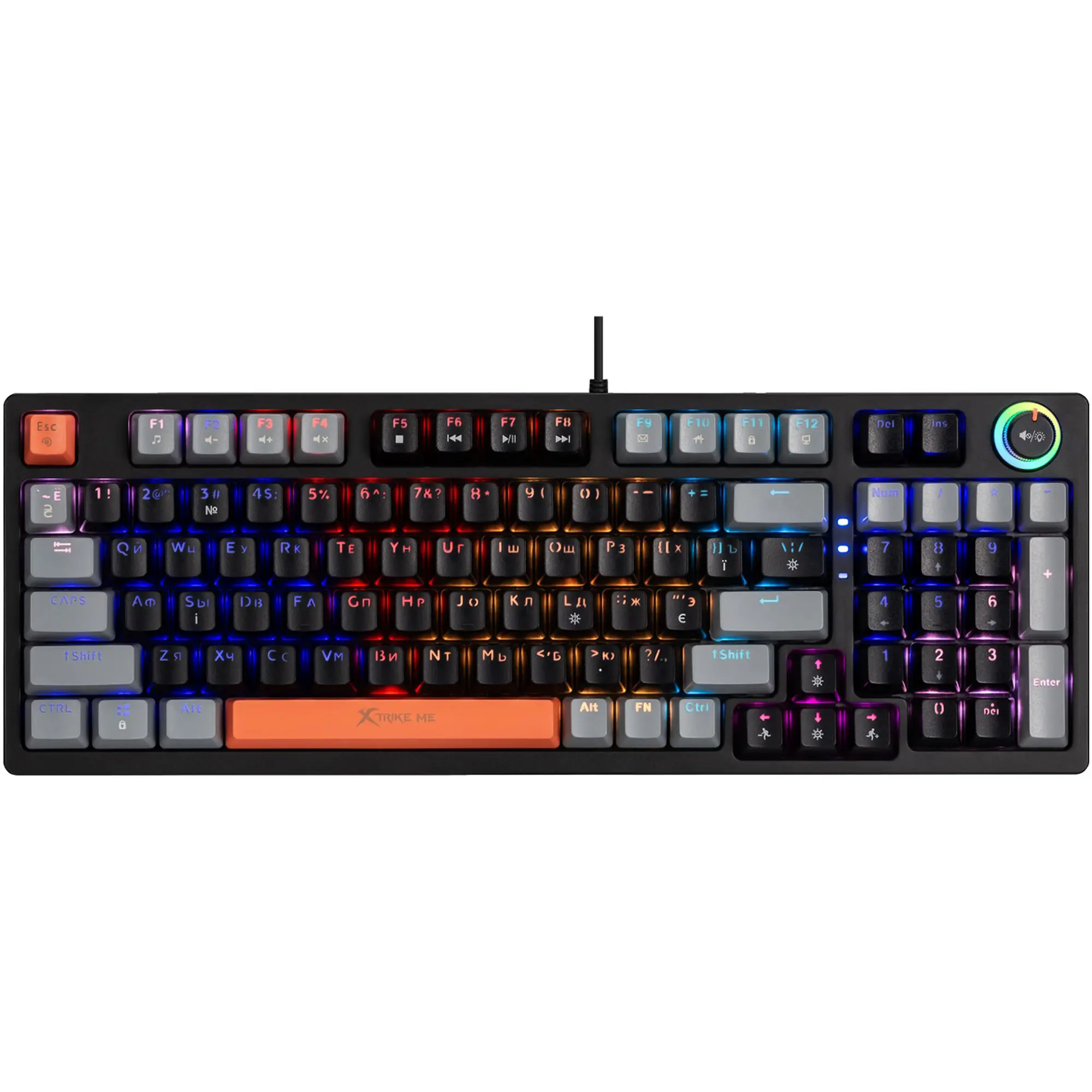 Купить Клавиатура Xtrike ME GK-987 RGB Mechanical USB UA Black/Grey (GK-987GGRUA) - фото 4