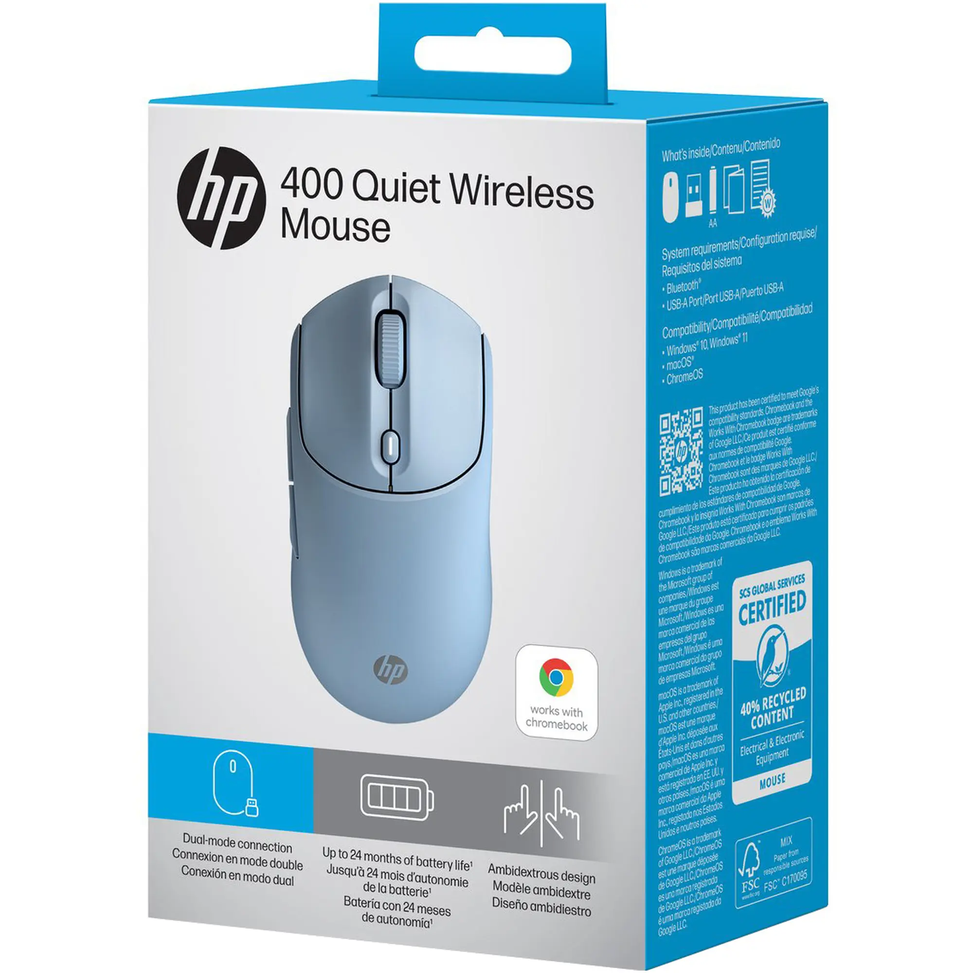 Купити Миша HP 400 Quiet Wireless/Bluetooth Blue (AZ7B4AA) - фото 8