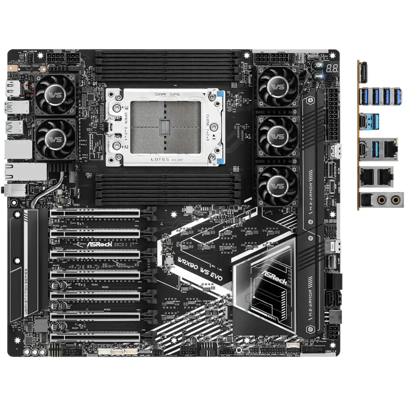 Купити Материнська плата ASRock WRX90 WS EVO (sWRX9, AMD WRX90, DDR5, EEB) - фото 2