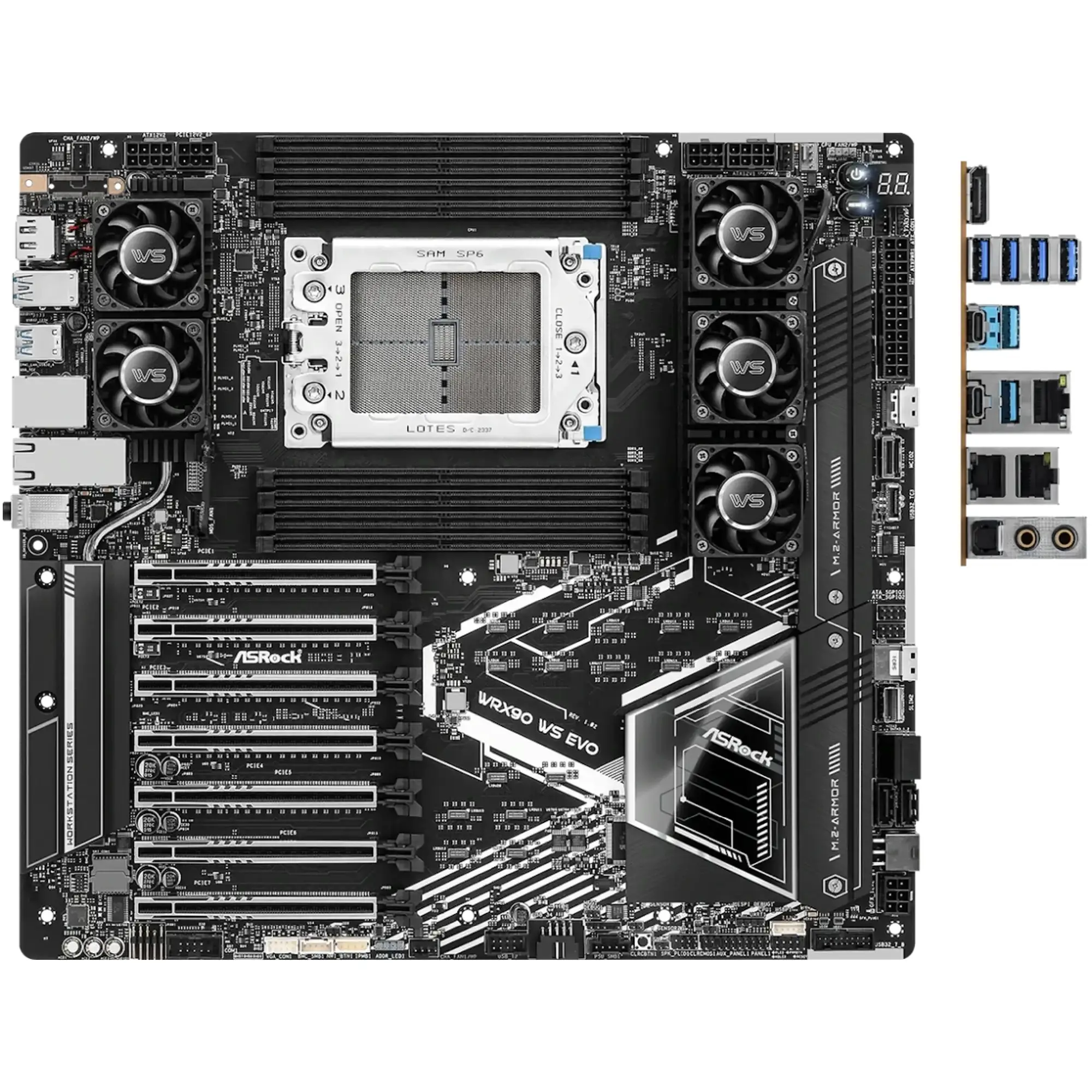 Купити Материнська плата ASRock WRX90 WS EVO (sWRX9, AMD WRX90, DDR5, EEB) - фото 2