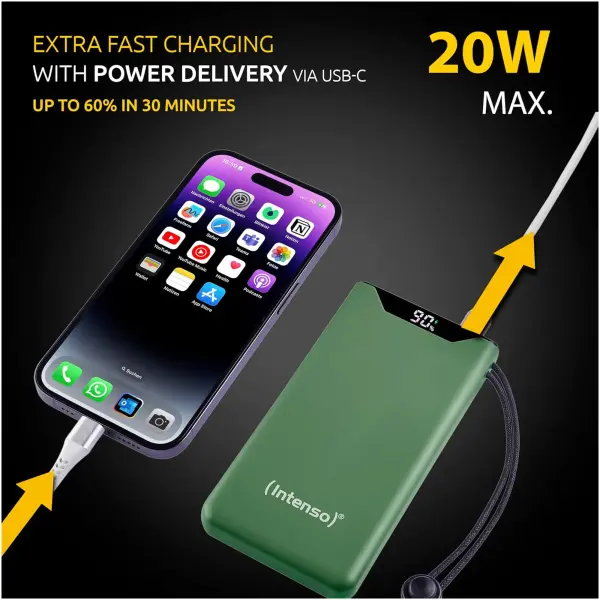 Купить Павербанк УМБ Intenso F10000 10000mAh 20W Green (7332037) - фото 7