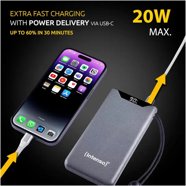 Купить Павербанк УМБ Intenso F10000 10000mAh 20W Grey (7332034) - фото 7
