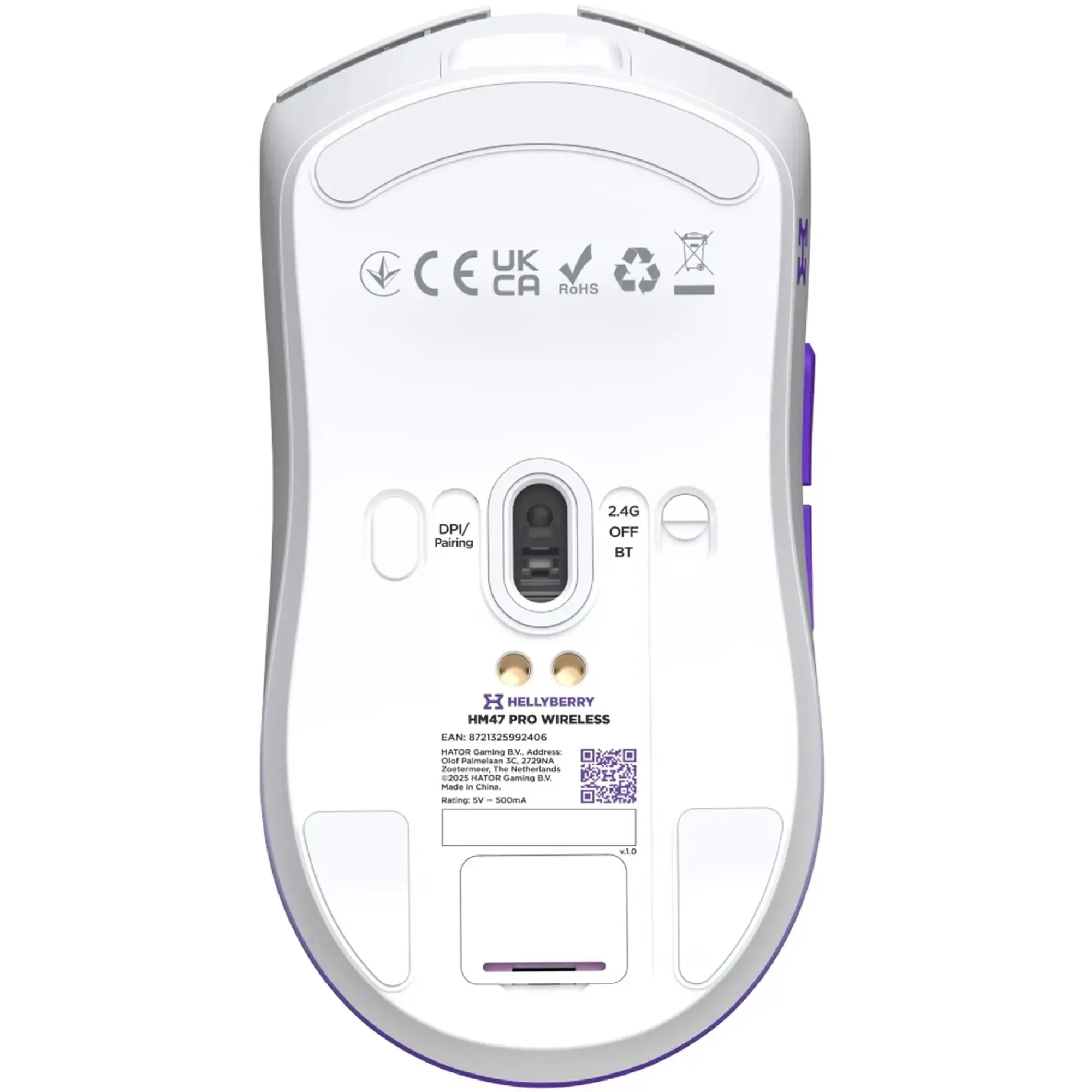 Купить Мышь Hator Hellyberry HM47 Pro Wireless White/Violet - фото 9