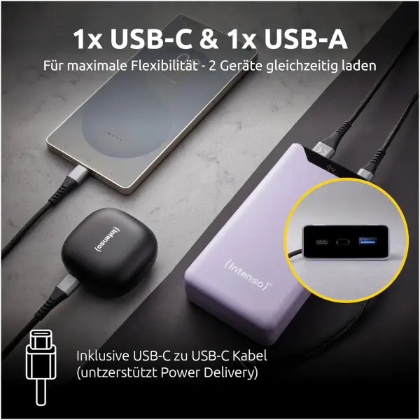 Купить Павербанк УМБ Intenso F20000 20000mAh 20W Purple (7332053) - фото 5
