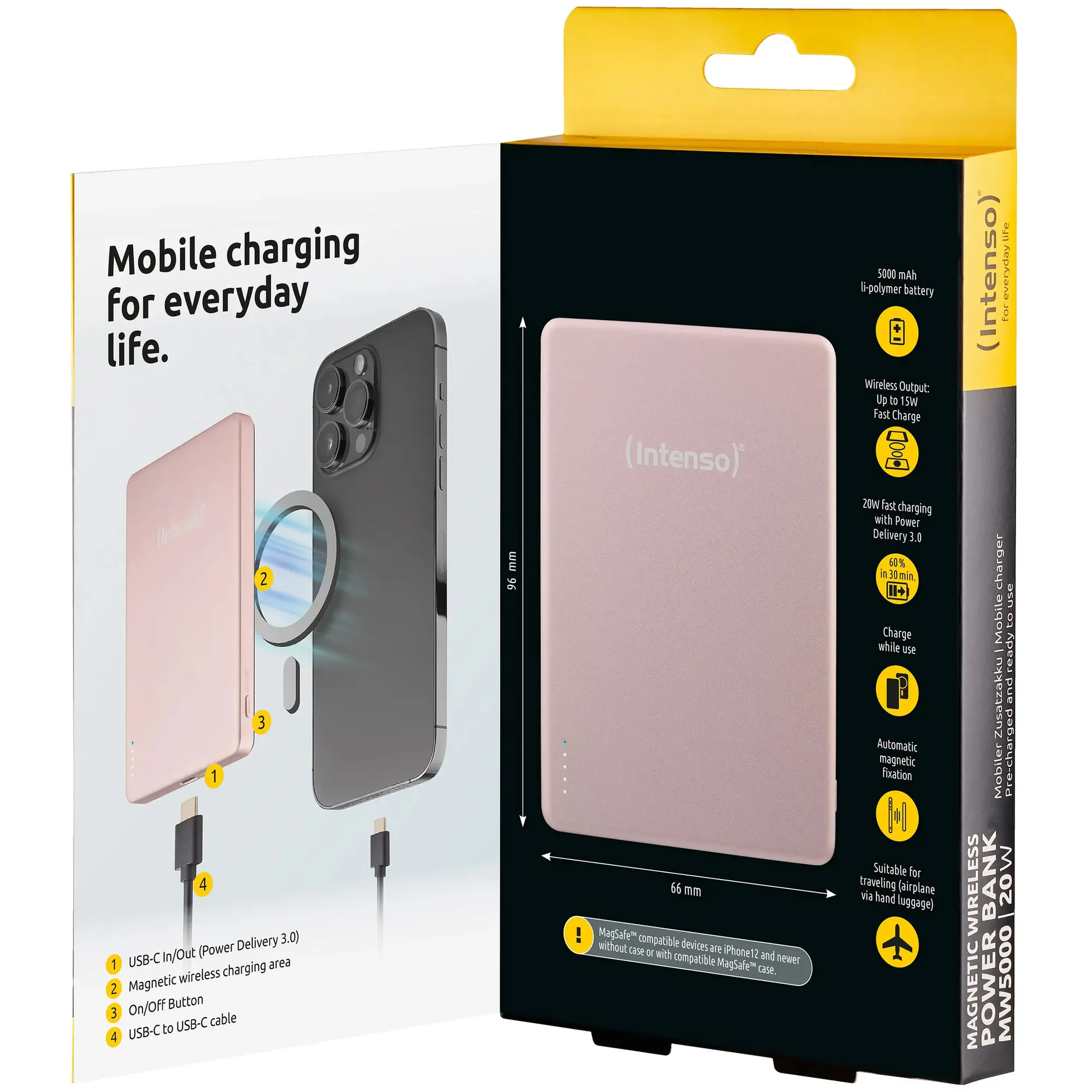 Купить Павербанк УМБ Intenso MW5000 5000mAh 20W Rose (7344023) - фото 9