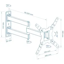Купить Кронштейн для телевизора Walfix R-351B 15"-42" наклонно-поворотный - фото 2