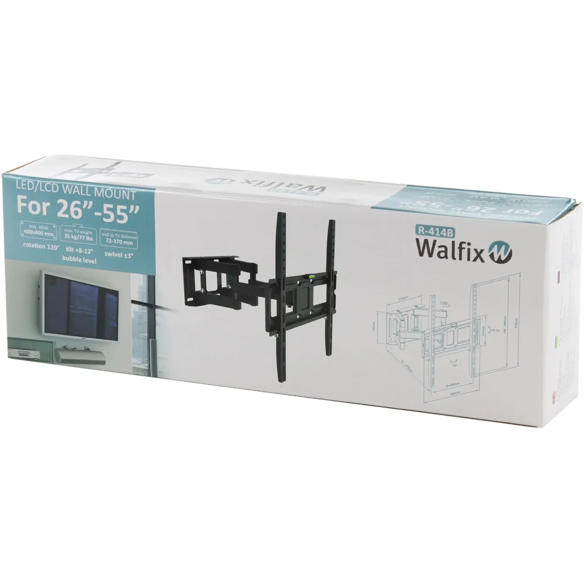 Купити Кронштейн для телевізора Walfix R-414B 26"-55" похило-поворотний - фото 3
