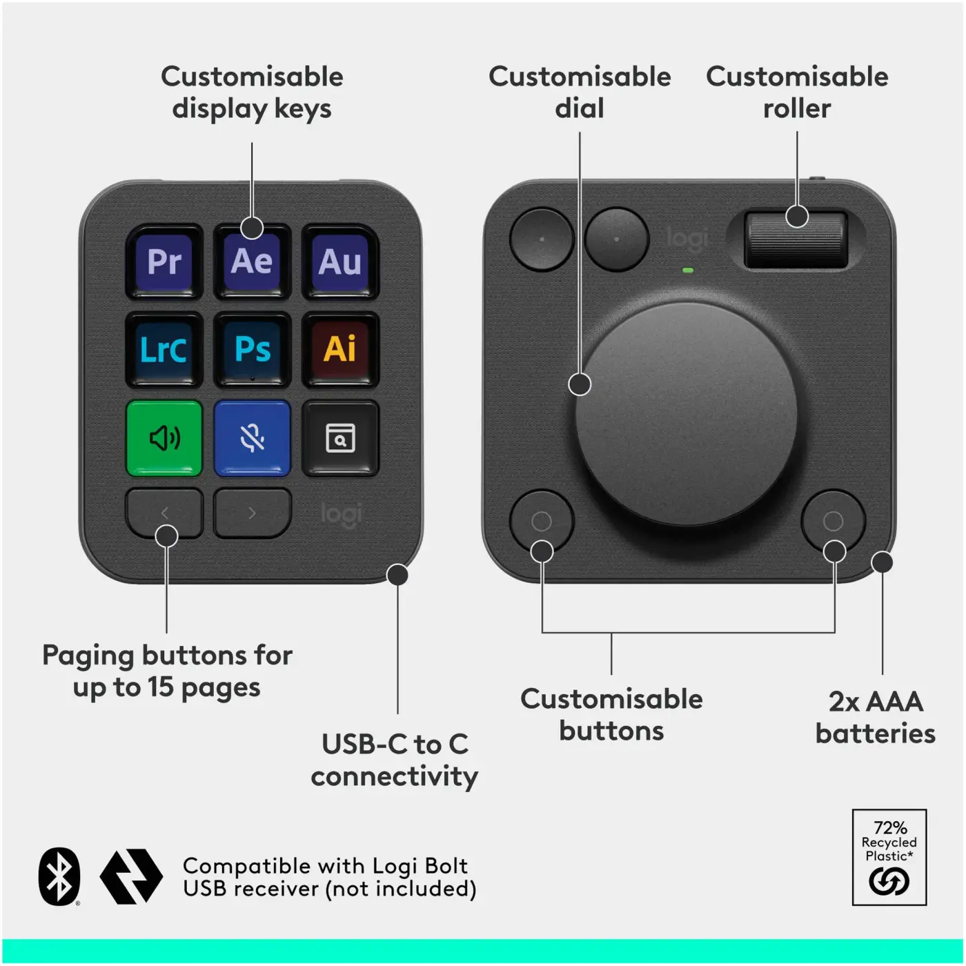 Купить Клавиатура Logitech MX Creative Console Graphite (920-012931) - фото 10