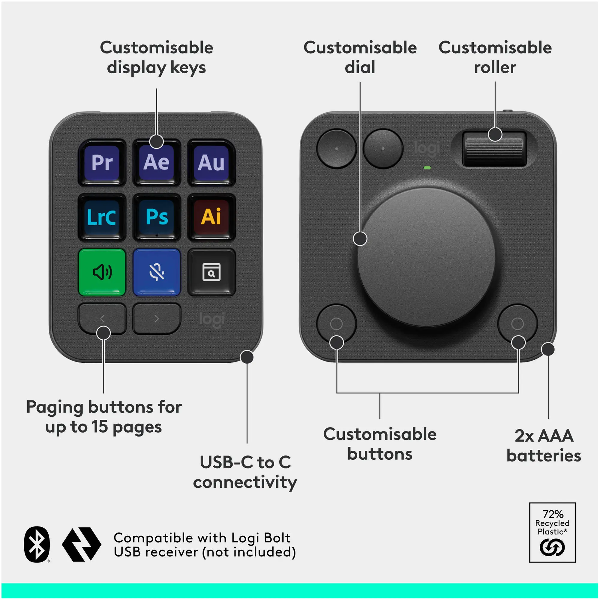 Купить Клавиатура Logitech MX Creative Console Graphite (920-012931) - фото 10