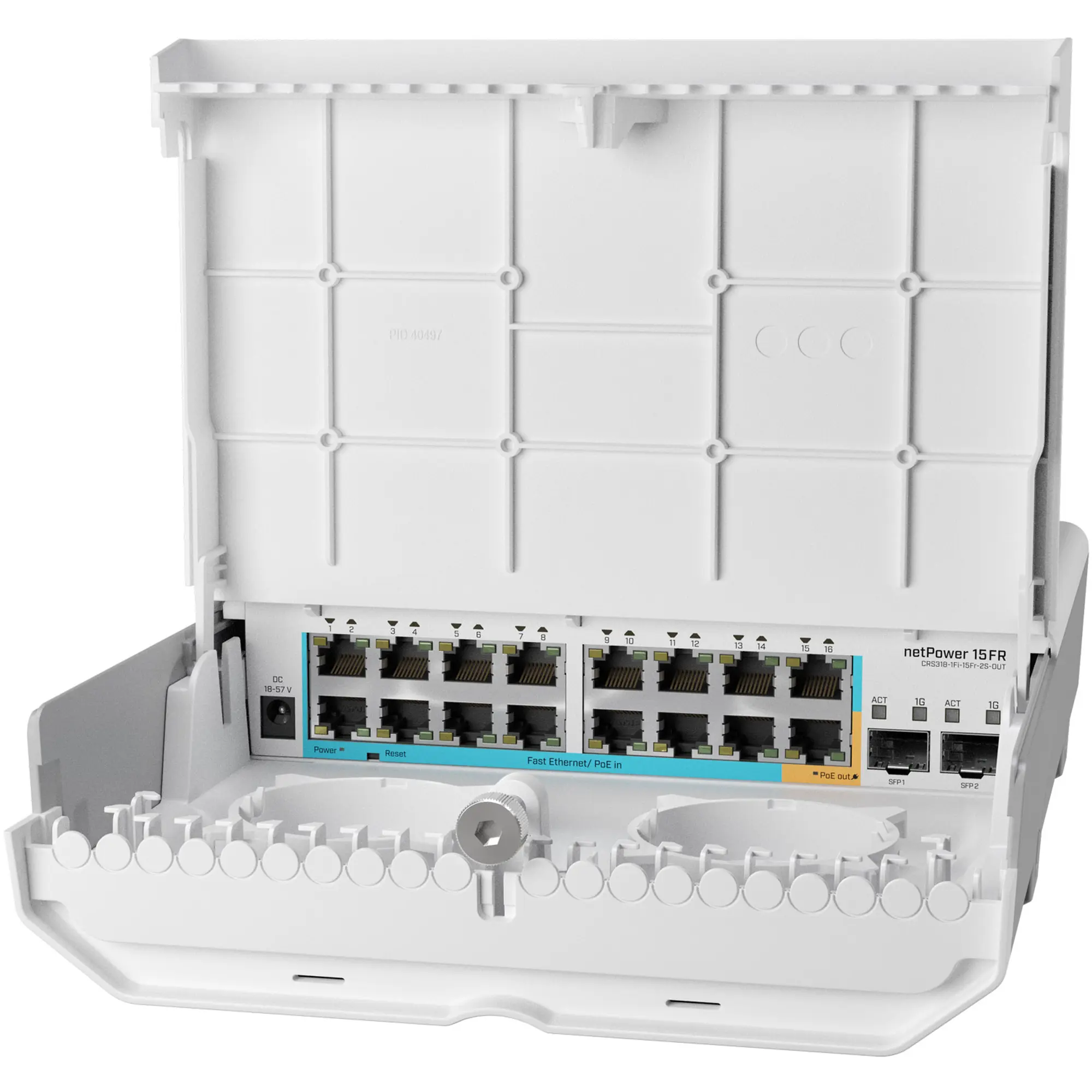 Купить Коммутатор MikroTik Cloud Router Switch netPower 15FR (CRS318-1FI-15FR-2S-OUT) - фото 1