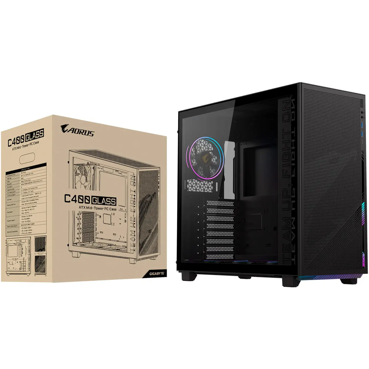 Купить Корпус Gigabyte AORUS C400 Glass Black (GB-AC400G) - фото 8