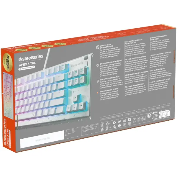 Купить Клавиатура SteelSeries Apex 3 TKL USB UA White (64819) - фото 6